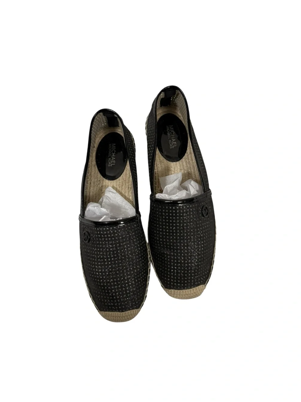 Michael Kors Kendrick Black Woven flat Espadrille Slip-Ons size 7 1/2